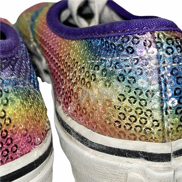 Vans Rainbow Sequin Fun Embellished Sneakers 2.5 - Picture 8 of 10